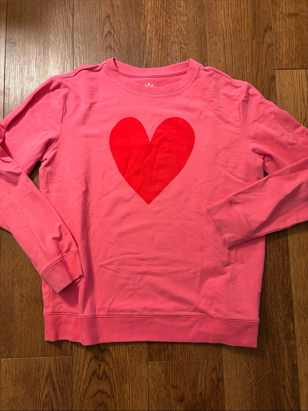 Primary Pink Sweatshirt with Red Heart Graphic great condition 98% cotton